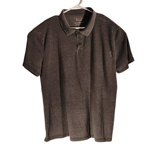 Venice Burnout Lucky Brand polo shirt mens XL XLarge gray short sleeve